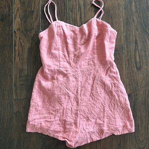 Forever 21 small romper linen look reddish pink